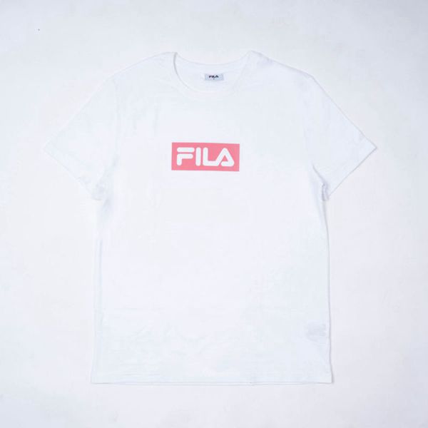 Fila Charlotte Oversized Women's T-Shirts - White/Pink,NZ 583-32947